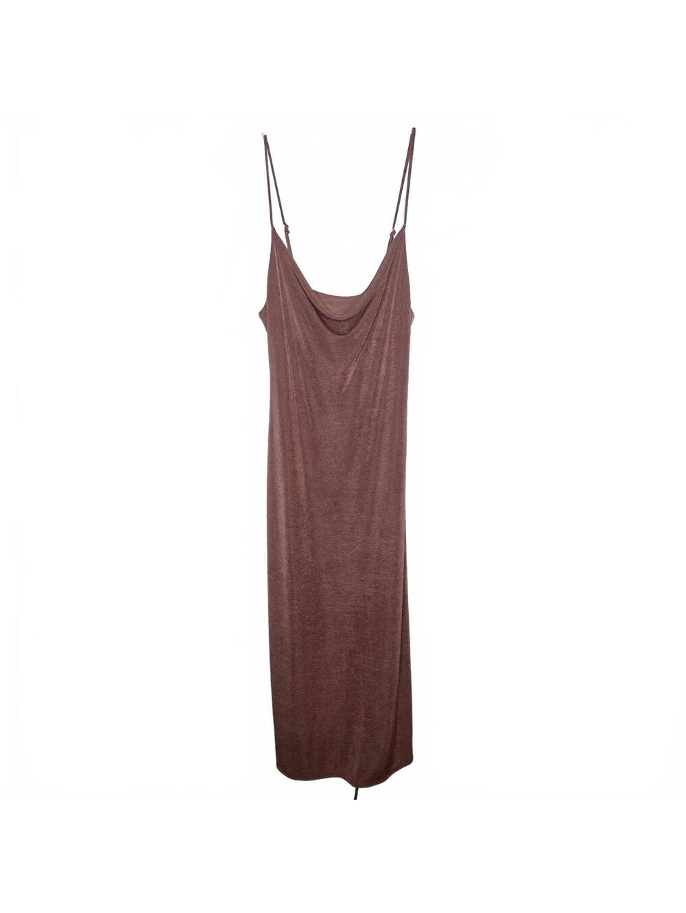 Gilli Brown Spaghetti Strap Maxi Dress with Cowl Neck Size Large